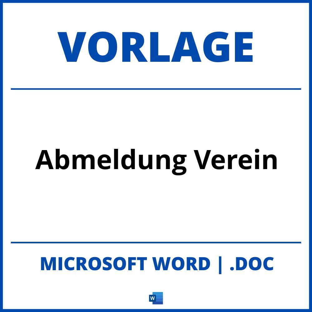 Abmeldung Verein Vorlage