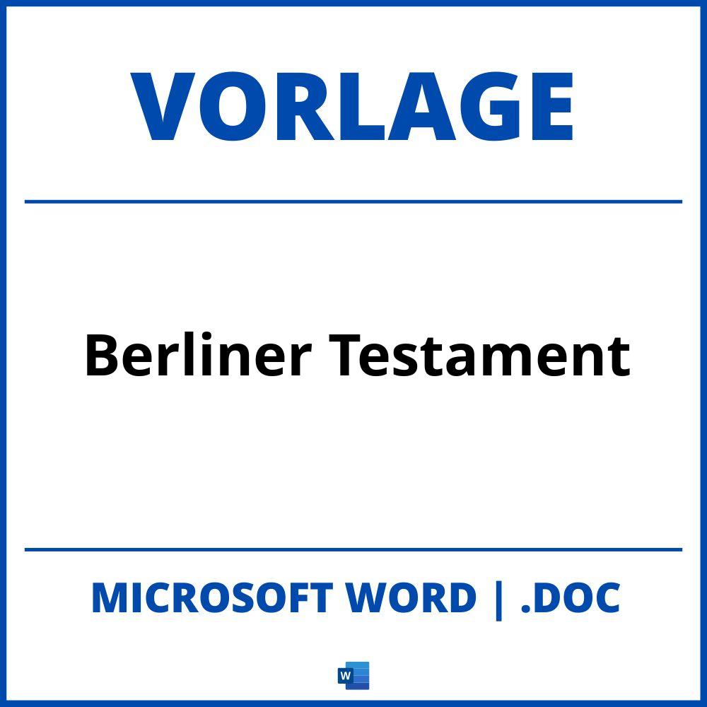 Vorlage Berliner Testament