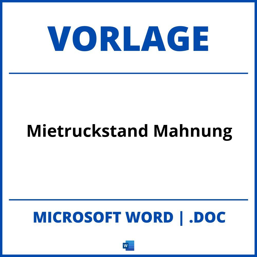 Mietrückstand Mahnung Vorlage