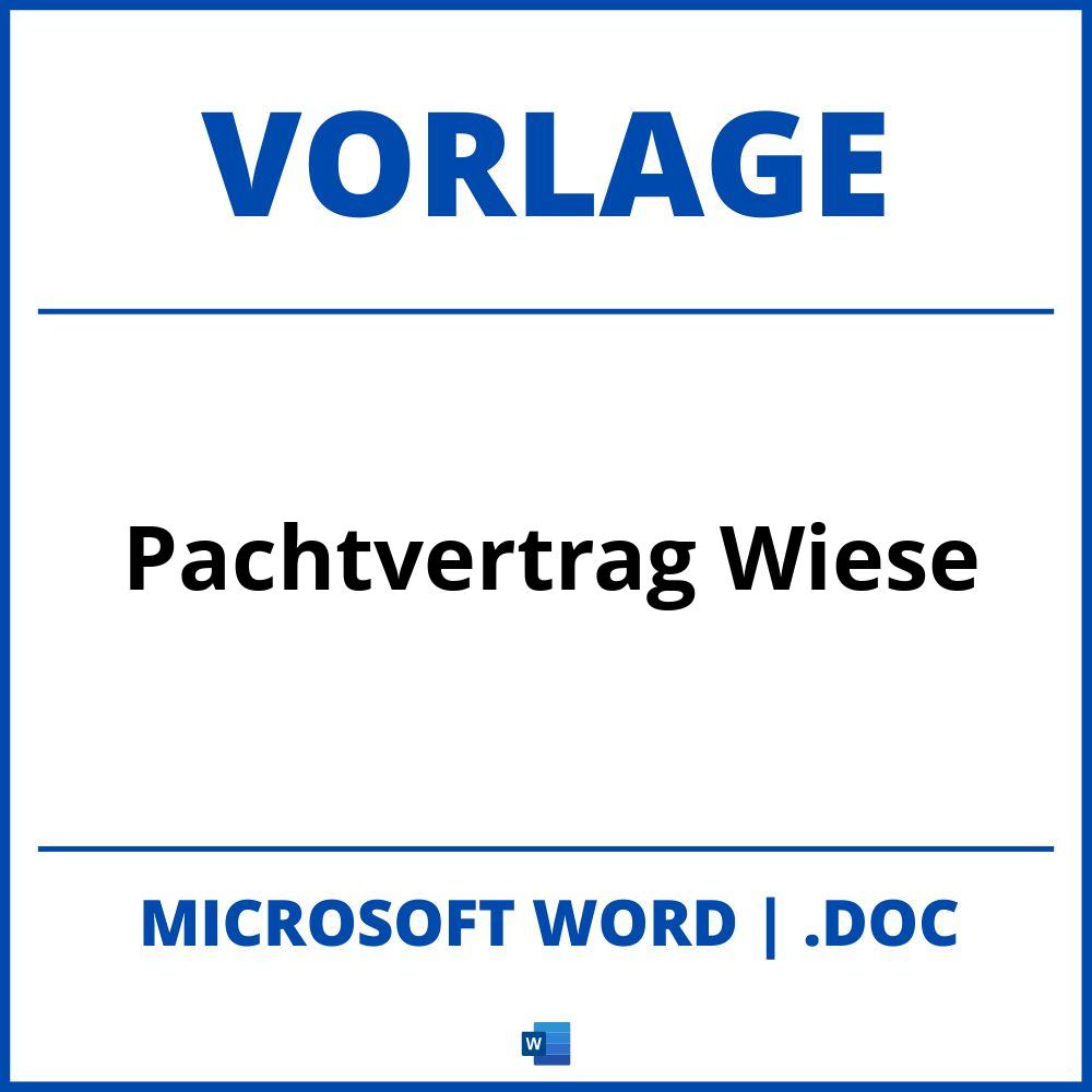 Pachtvertrag Wiese Vorlage