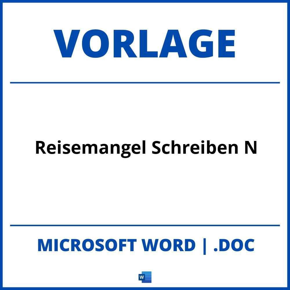 Reisemängel Schreiben Vorlagen