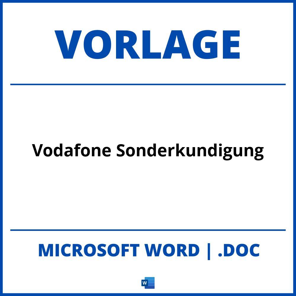 Vodafone Sonderkündigung Vorlage