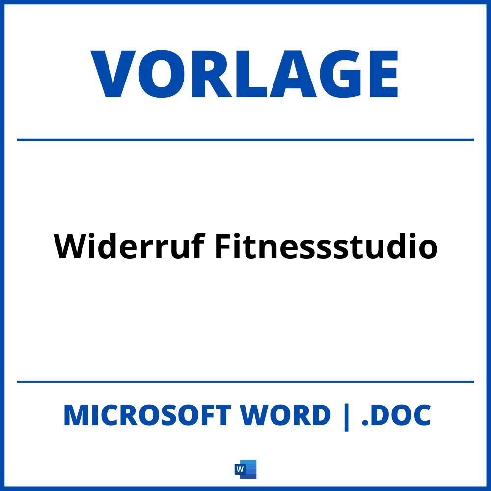 Widerruf Fitnessstudio Vorlage