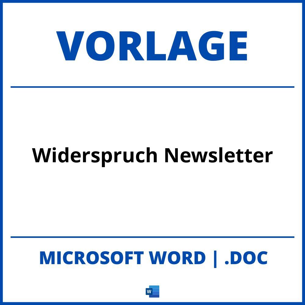 Widerspruch Newsletter Vorlage