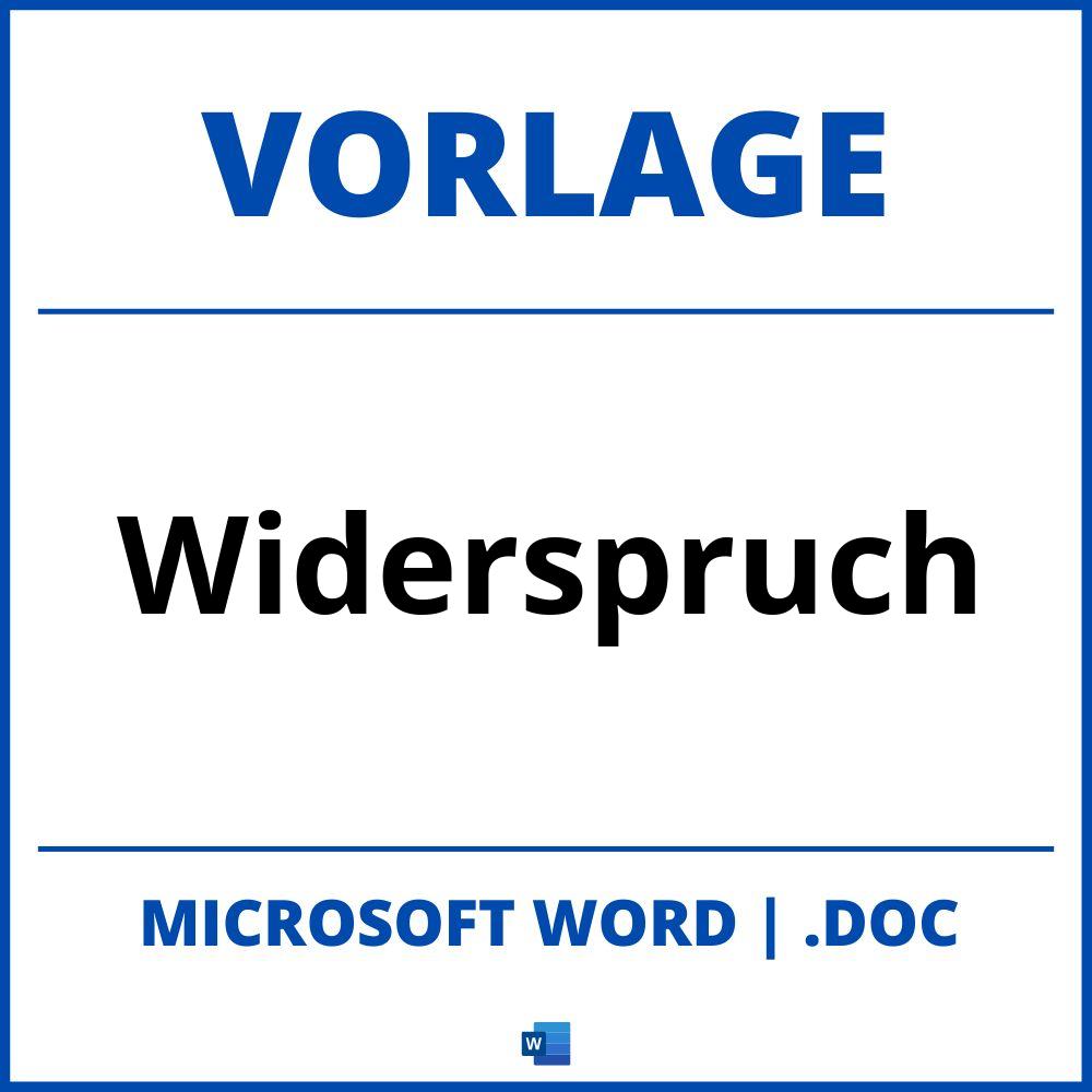 Widerspruch Vorlage